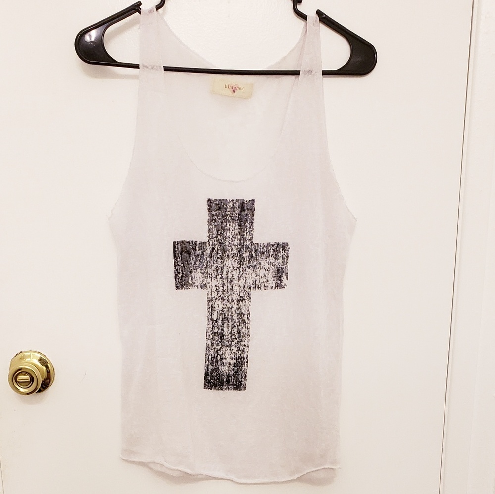 Opaque White Cross Tank Top